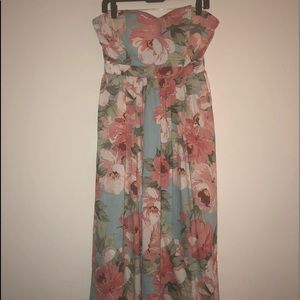 Strapless Floral Dress
